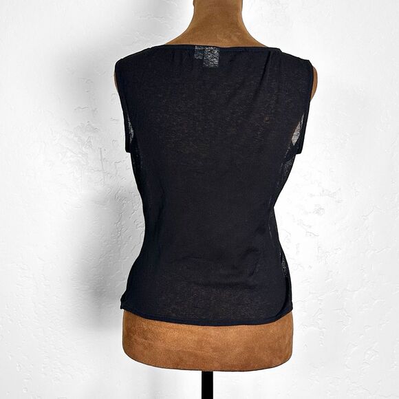 Max Studio Womens Fairy Grunge Y2K Sheer Mesh Top Size S Black Edgy Rocker Punk - Picture 4 of 10